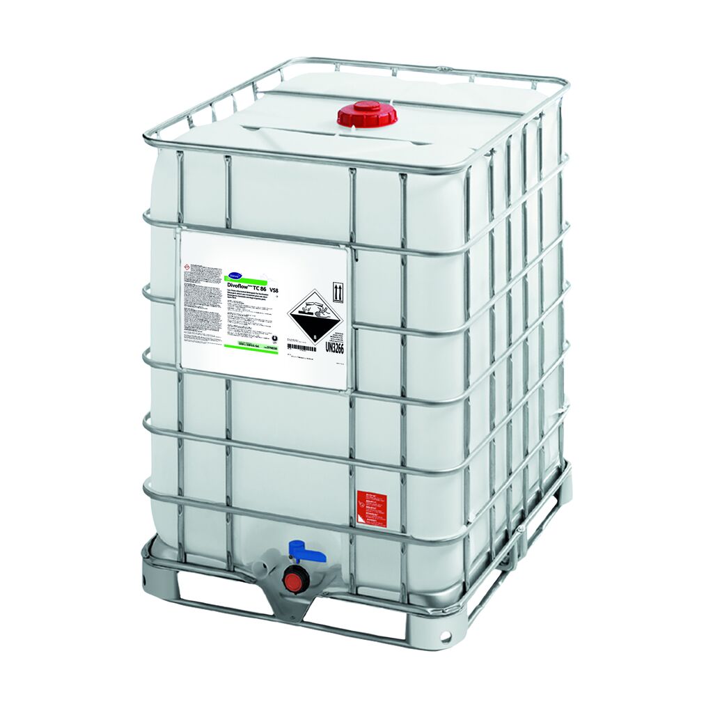 Divoflow TC86 VS8, 330gal - Low foam chlorinated detergent for hard water